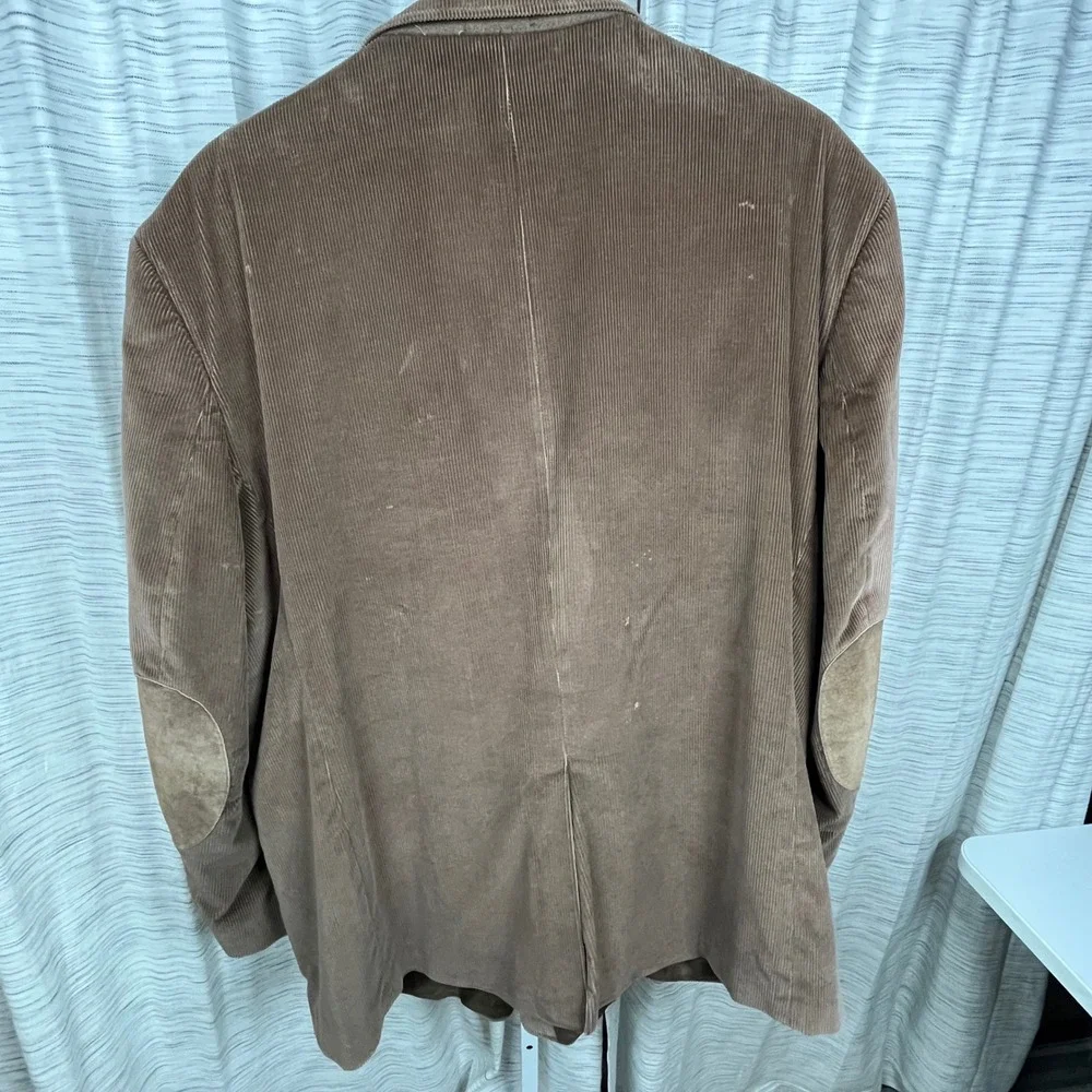 Stafford Blazer Brown Mens 54PT REG Corduroy Elbow Patches Good